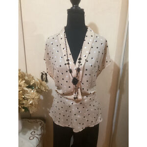 NWT ANN TAYLOR Women’s Dressy Summer Polka Dot Blouse!